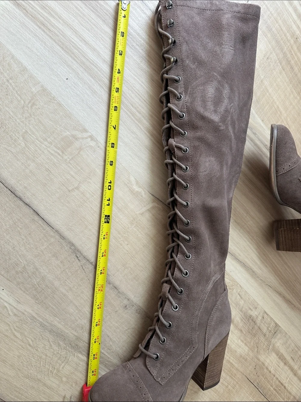 Carlos by Carlos Santana Brown Over-the-Knee Lace-Up Block Heel Boots